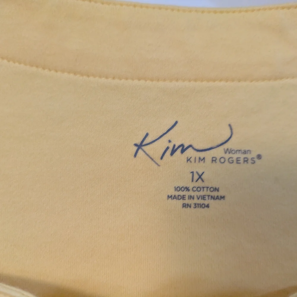 Kim Rogers Yellow Square Neck Short Sleeve Tee - Picture 3 of 11